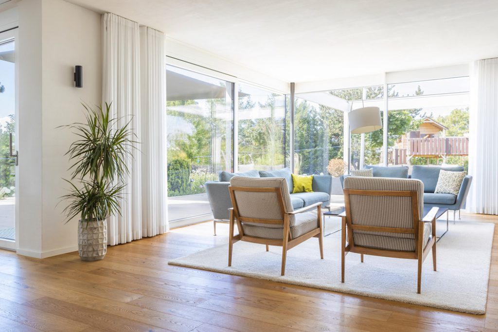 Neubau Wohnzimmer Glas Julian Wolf Architektur Mühlacker
